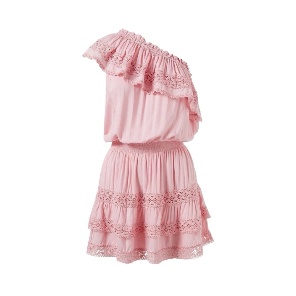 Melissa Odabash Debbie Blush Pink Crochet Mini Dress Cover Up Women’s XS NWT - Picture 2 of 9